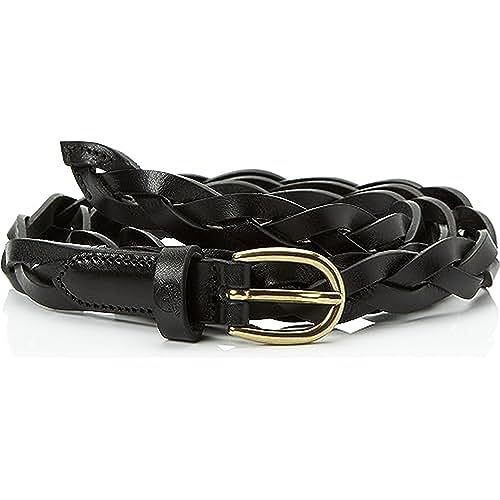 Timberland Woman Braid Leather Belt Pasek damski, Czarny, L