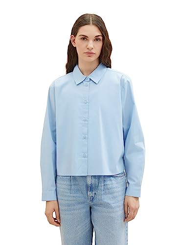 TOM TAILOR Denim Damska bluzka koszulowa Boxy Basic, 11139-soft Charming Blue, XXL