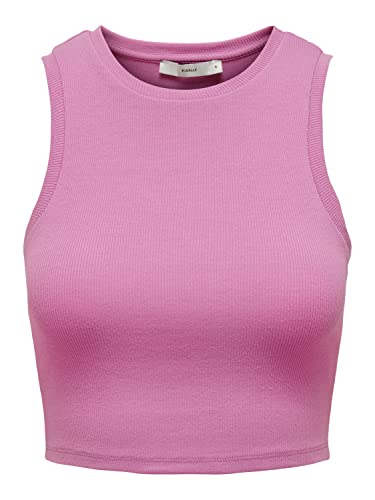 Bestseller A/S ONLVILMA S/L Cropped Tank JRS NOOS Top, Cyclamen, XXXL, Cyklamy, 3XL