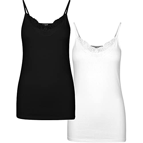 VERO MODA Top damski (2 sztuki), Black/Pack:bright White, XXL