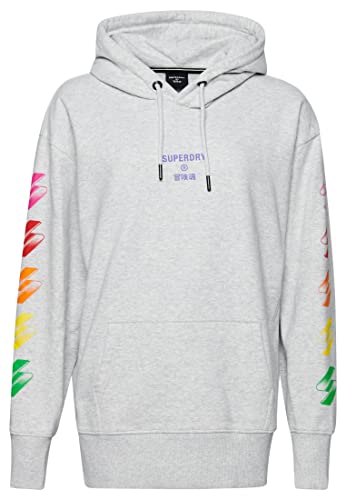 Superdry Damska bluza z kapturem, Kadet Szary Marl, XS