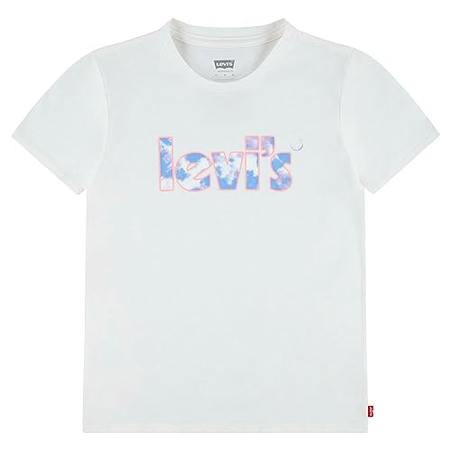 Levi'S Dziecięca koszulka Lvg Tie Dye Plakat Logo Ss Koszulka dziewczęca 2-8 lat, Biały alyssum, 8 lat