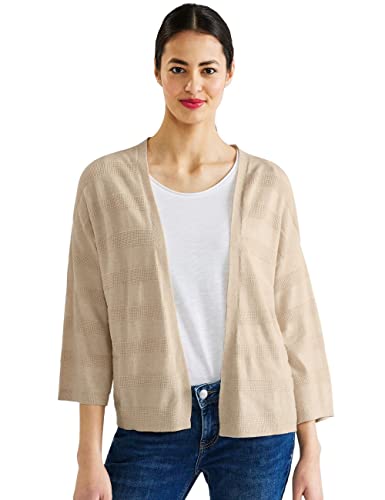 Street One damski kardigan strukturalny, Light Smooth Sand Melange, 46