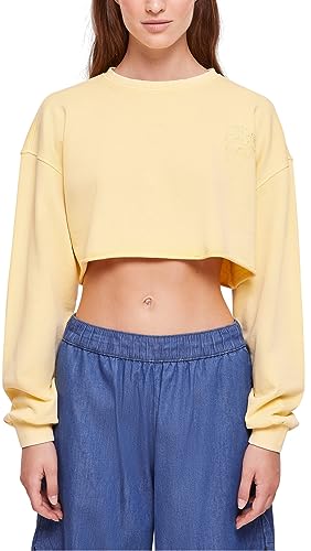 Urban Classics Damska bluza damska Cropped Flower Embroidery Terry Crewneck, vintage, 3XL