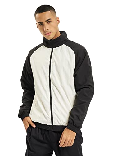 Urban Classics Męska kurtka Crinkle Contrast Raglan Track Jacket, wielokolorowy (Wht/Blk 00224), L