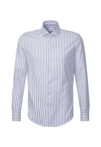 Seidensticker Męska koszula z długim rękawem Extra Slim Fit, niebieski, 38