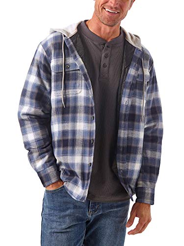 Wrangler Męska koszula męska z długim rękawem pikowanym obszyciem flanelowym z guzikami