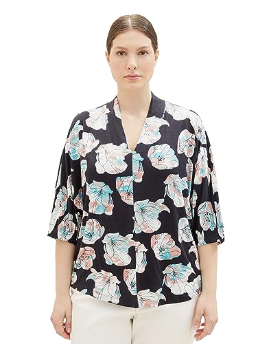 TOM TAILOR Damska koszulka ze wzorem, 32413-tie Dye Flower Design, 52