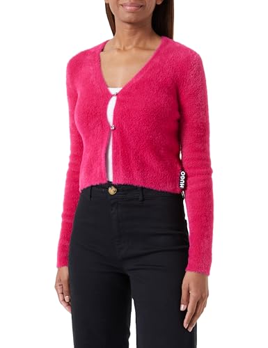 HUGO Damski kardigan Sribin Knitted, Średni różowy 663, L