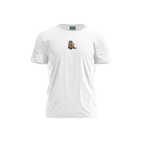 Bona Basics, Męski T-shirt z cyfrowym nadrukiem,% 100 bawełna, biały, na co dzień, męskie topy, rozmiar: M, biały, M