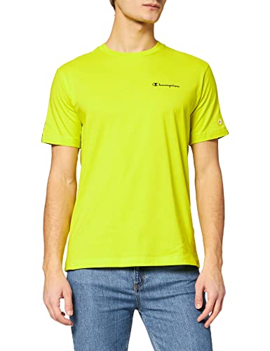Champion Męski T-Shirt Color Block, żółty siarkowy, S