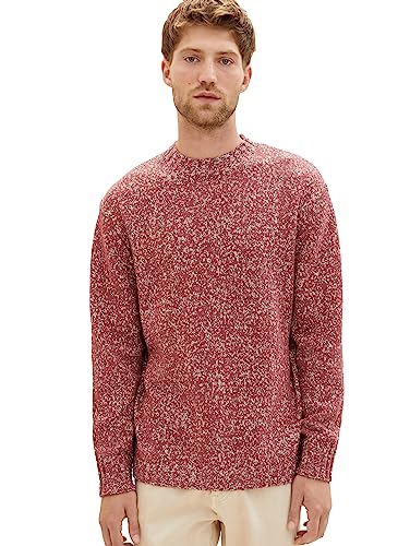 TOM TAILOR sweter męski, 32733 - Bordeaux Red Fancy Structure, M