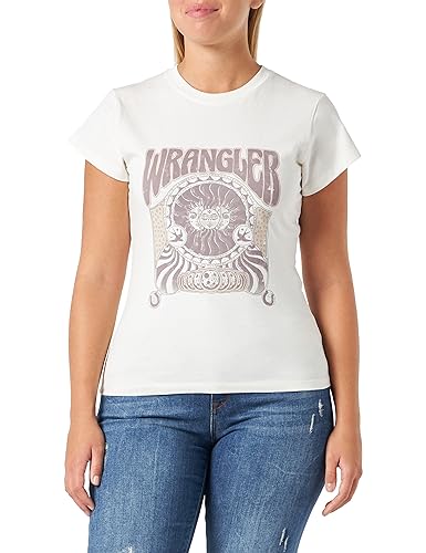 Wrangler Damska koszulka Shrunken Band Tee, Worn White, XL