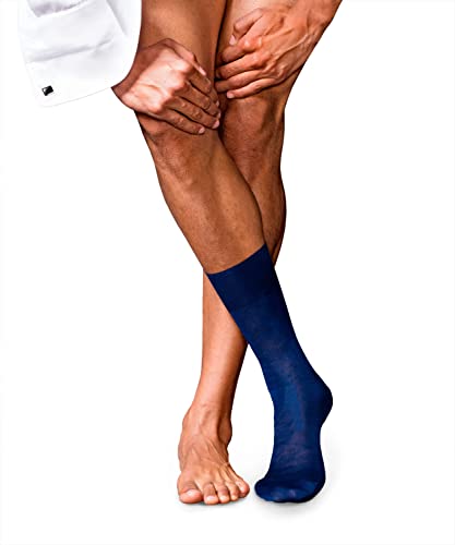 FALKE Mężczyźni Skarpety No. 9 M SO Czysta Bawełna Fil d'Ecosse jednokolorowe 1 Para, Niebieski (Royal Blue 6000), 39-40