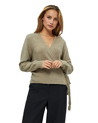 Peppercorn Damski kardigan Penelope Wrap Curve, 0178m Zimowa gałązka Piaskowy Melanż, S