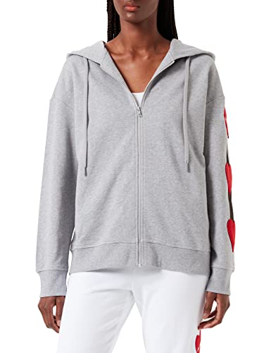 Love Moschino Damska bluza z zamkiem błyskawicznym Regular Fit, Melanż jasnoszary, 44
