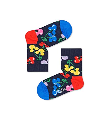 Happy Socks Kids Very Cherry Mickey Sock, kolorowe i zabawne, Skarpety dla dzieci, Niebieski-Zielony-Czerwony-Żółty (12-24M)