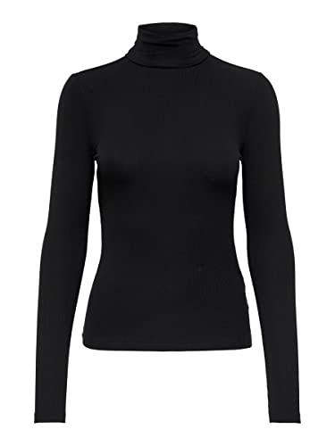 ONLY Women's ONLSILLE ROLL Neck TOP JRS NOOS koszulka z długim rękawem, czarna, L