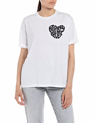 Replay T-shirt damski, 001 White, M