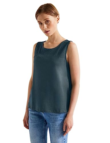 Street One Damski top koronkowy, Cool Vintage Green, 34