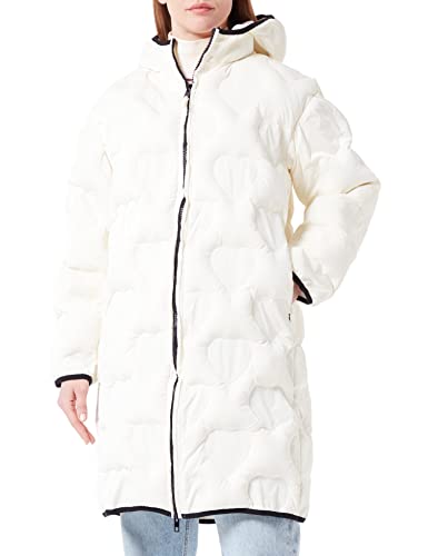 Love Moschino Technical Fabric Thermo Quilted with Hearts. Kurtka damska, krem, 38