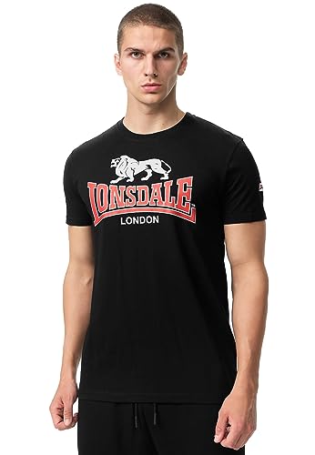 Lonsdale Cromane T-shirt męski, czarny/czerwony/szary, L, 117443