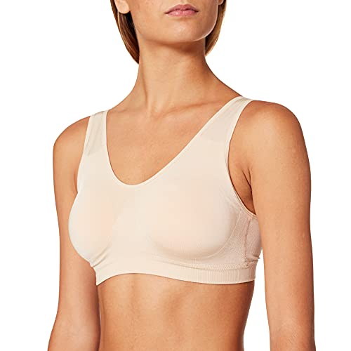 Schiesser Damski biustonosz bezszwowy, lekki, sportowy, beżowy (Nude 410), XXL