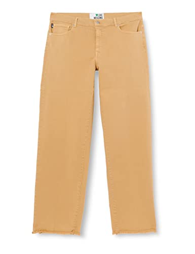 Love Moschino Damskie spodnie Boyfriend z marką Heart Back Tag Casual Pants, Rust Light Brown, 32