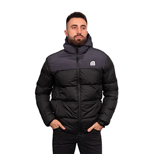 Just Emporio Męska kurtka z kapturem dla dorosłych, czarna/Anthra, BLACK/ANTHRA, S