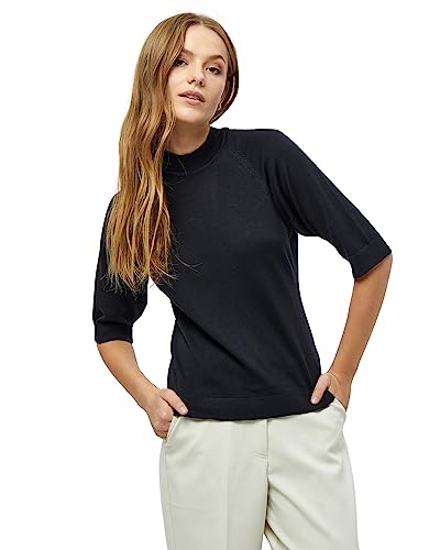 Peppercorn Damski sweter z dzianiny Tana Mock Neck Half Sleeve, 9000 Czarny, XXL
