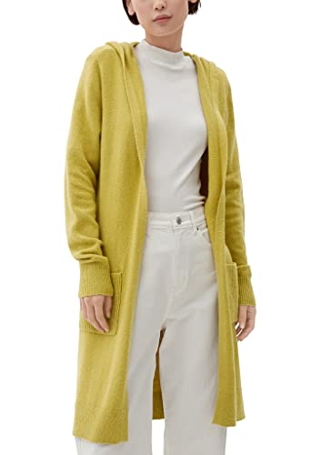 s.Oliver Damski kardigan z prążkowanymi ściągaczami, Żółty 1491, 34