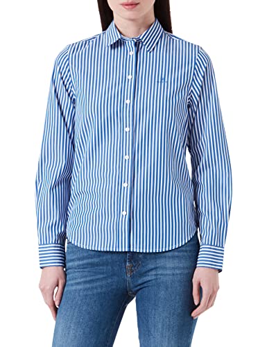 GANT Damska koszula REG Broadcloth w paski, niebieska (Lapis Blue), standardowa