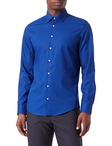 Seidensticker Męska koszula z długim rękawem slim fit, niebieski, 40