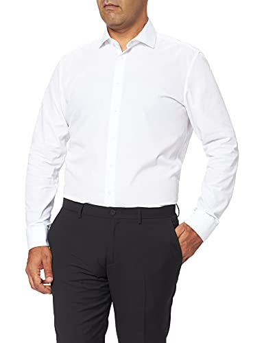 Seidensticker Męska koszula z długim rękawem o kroju slim fit, biały, 43
