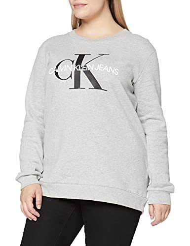 Calvin Klein Jeans Damska bluza z logo Core Monogram, jasnoszary (Light Grey Heather), XS