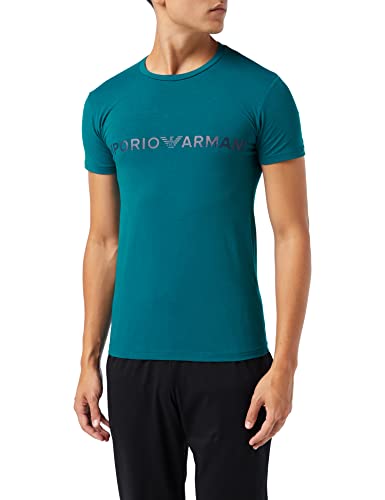 Emporio Armani Bielizna męska Megalogo Short Sleeve Slim Fit, Topaz, XL