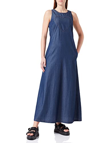 Love Moschino Damska sukienka bez rękawów, niebieska, rozmiar 38 (DE), niebieski, 38