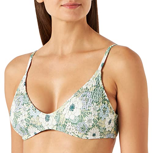 women'secret Damski top z piankową podkładką, biustonosz odważny, zielony nadruk, 36B