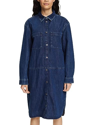 ESPRIT Sukienka dżinsowa o luźnym kroju, Blue Rinse, XS