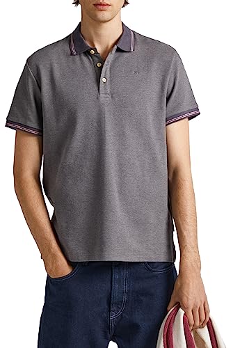Pepe Jeans Męska koszulka polo Lisson, szara (Thunder), XXL, Szary (Thunder), XXL