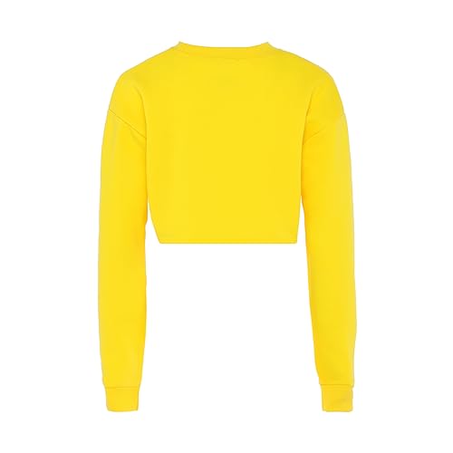 Flyweight Damska bluza z długim rękawem ze 100% poliestru, z okrągłym dekoltem, żółta, rozmiar S, żółty, S
