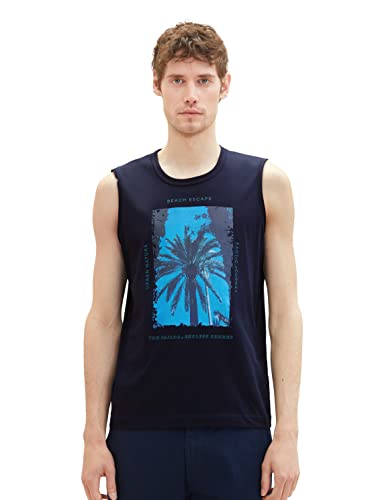 TOM TAILOR Męski 1036399 tank top, 10668-Sky Captain Blue, S, 10668 - Sky Captain Blue, S