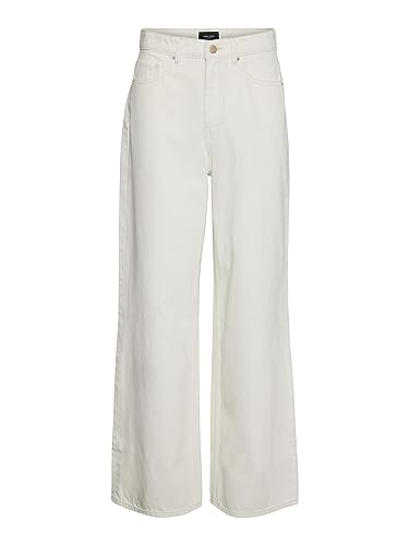 VERO MODA VMKATHY SHR Wide CLR dżinsy damskie PTT o szerokim kroju, Snow White, 26W / 28L