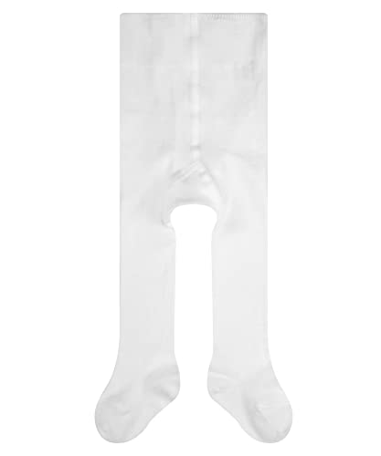 FALKE Uniseks - niemowlęta Rajstopy Family B TI Zrównoważona Bawełna grube jednokolorowe 1 Para, Biały (White 2000), 80-92 (12-18 miesiące)