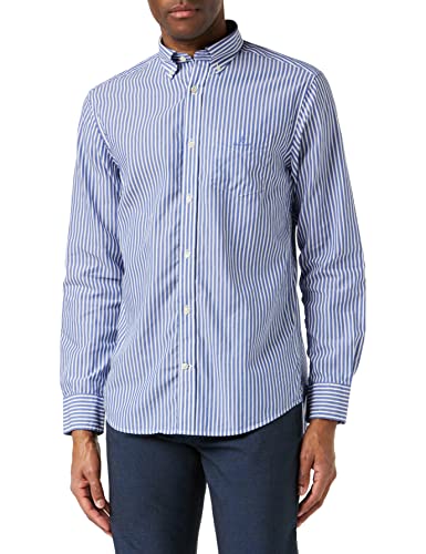 GANT Męska koszula w paski Reg Bd na co dzień, Niebieski (College Blue 436), XL