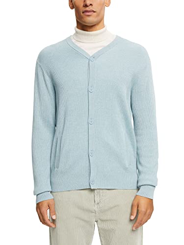 ESPRIT Collection Męska kurtka z dzianiny, 420 / szary niebieski, S