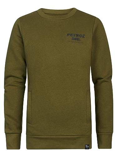 Petrol Industries Boys Sweater Round Neck Bluza dziecięca, Dark Moss, 8 lat