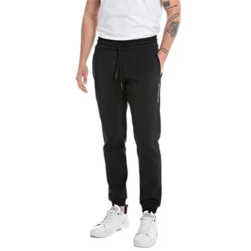 Replay spodnie męskie do biegania, 098 BLACK, XL