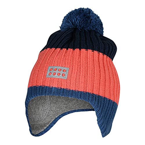 LEGO Dziewczęca czapka dzianinowa zimowa ocieplacze uszu czapka beanie, 318., 48 cm