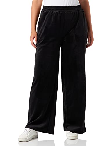 Urban Classics Damskie spodnie dresowe z wysokim stanem, proste Velvet, czarny, S